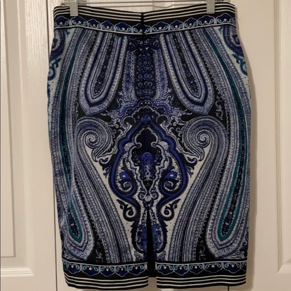 Macy's I-N-C Women's Black & Blue Pencil Skirt 4 - Picture 2 of 10
